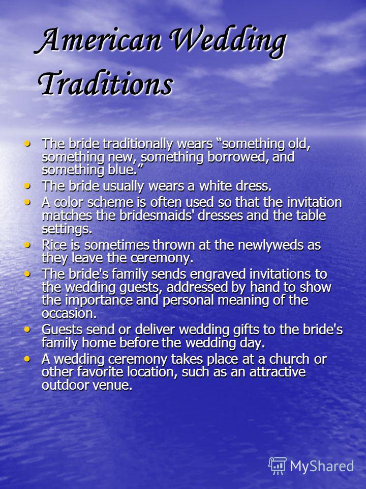 Prezentaciya Na Temu Wedding Wedding Traditions American Wedding