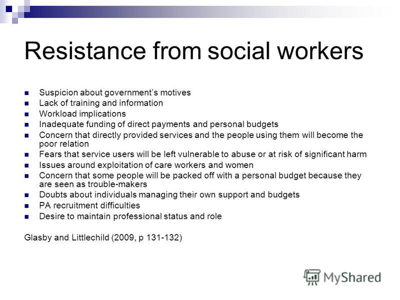 social work and direct payments social work and direct payments