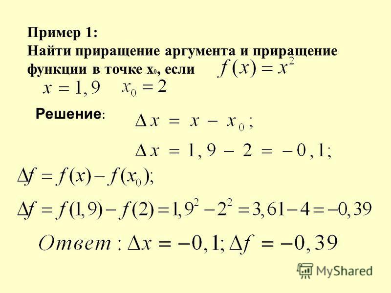 Приращение функции фото Shkola-2.ru