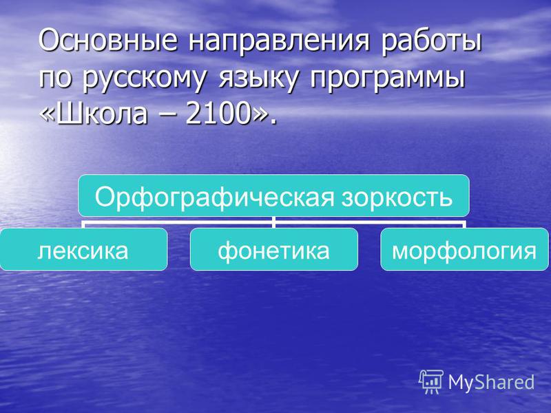 Орфографическая программа русского языка