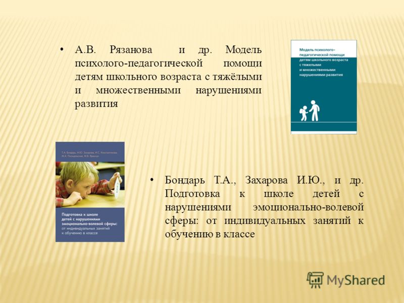 Бондарь Т.А., Захарова И.Ю., и др. Подготовка к школе детей с нарушениями эмоционально-волевой сферы: от индивидуальных занятий к обучению в классе А.