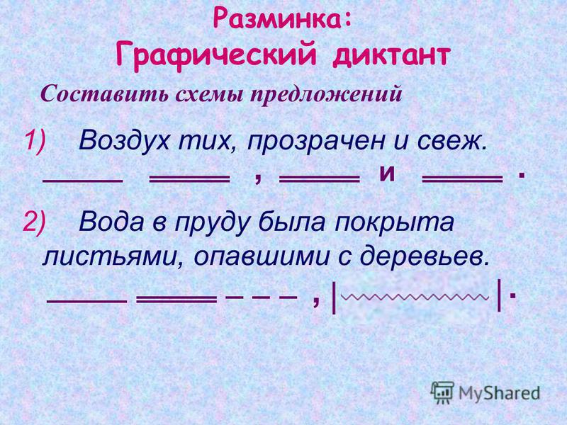 Графическая схема предложения это Графическая схема предложения это