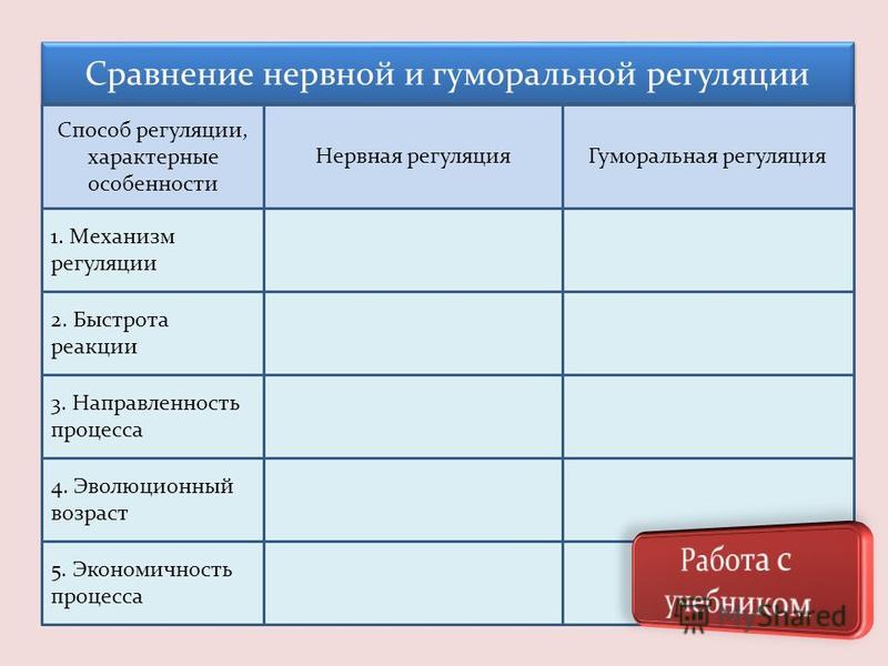 Регуляция функций у животных таблица - Распиновки.ру