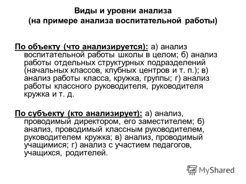 Схема анализа работы школы 726