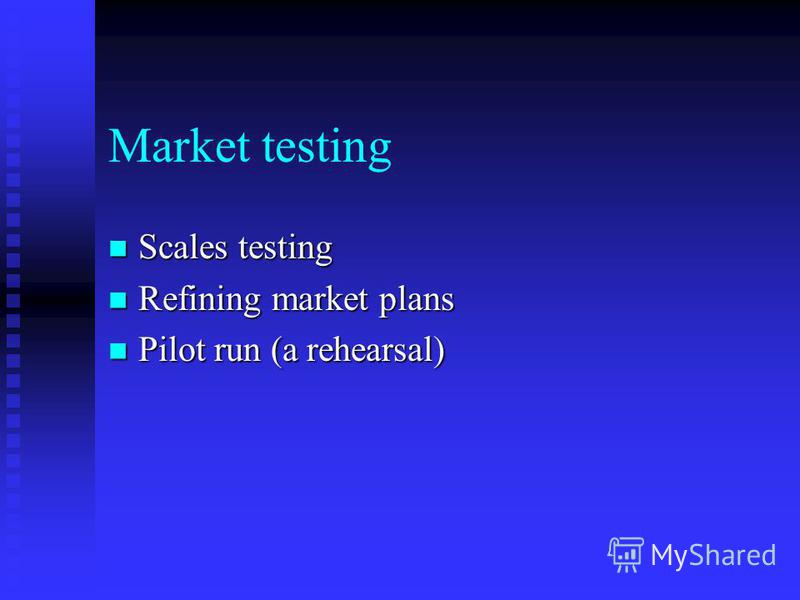 market testing Market-test vb (economics) (tr) to put (a section of a public-sector enterprise) out to tender, often as a prelude to full-scale privatization market-test past participle. market testing Market-test vb (economics) (tr) to put (a section of a public-sector enterprise) out to tender, often as a prelude to full-scale privatization market-test past participle.