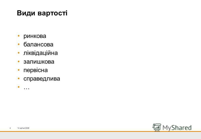 Оцінка вартості підприємства Оцінка вартості підприємства