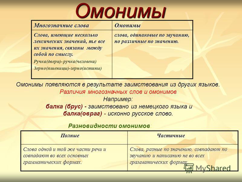 Конспект урока по русскому языку в 5 классе на тему омонимы