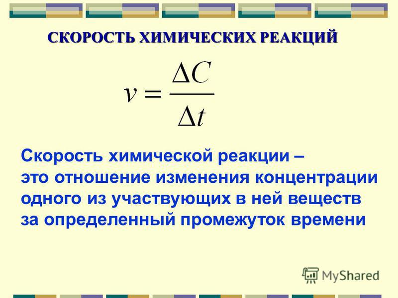 Презентация скорость хим реакции