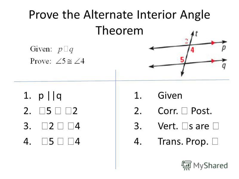 Write A Paragraph Proof Of The Same Side Interior Angles Theorem