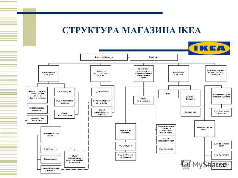 Структурное Подразделение Магазина Пример