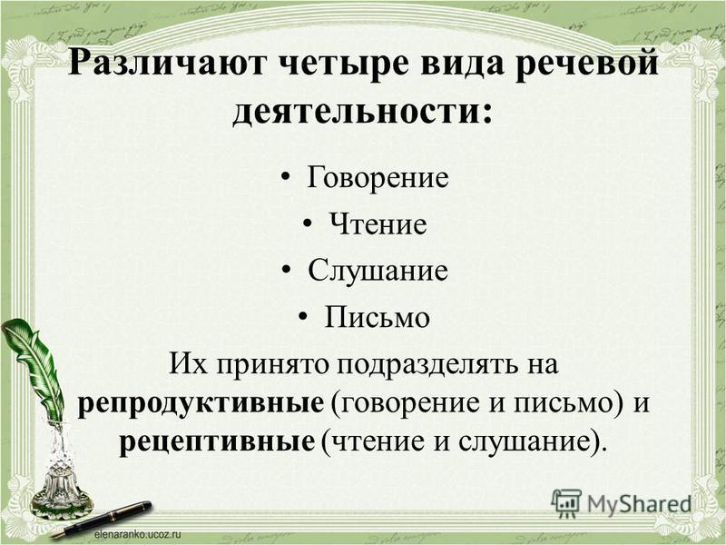 Виды речевой деятельности доклад 533