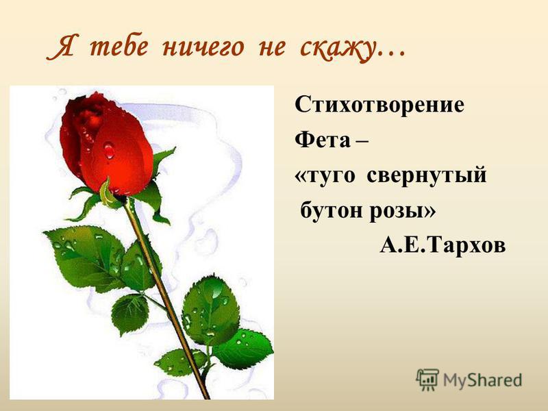 Стих я тебе ни чего не скажу Стих я тебе ни чего не скажу
