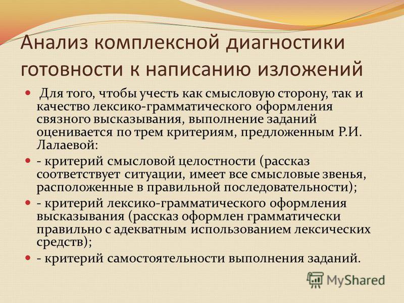 Схема анализа изложения Схема анализа изложения