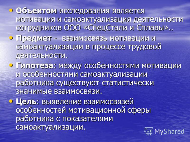 Курсовая работа по теме Особенности мотивации труда персонала