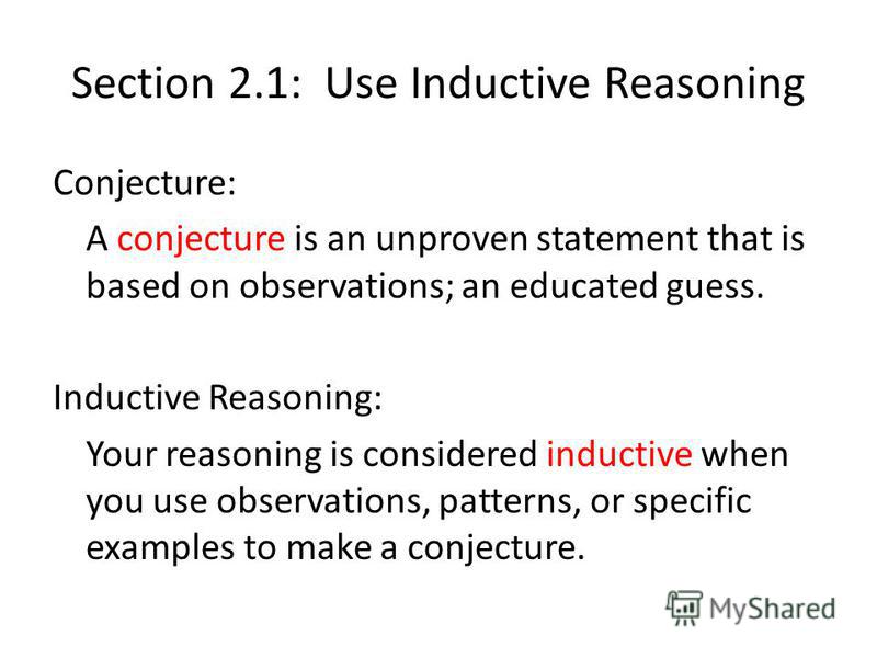 2. 1 inductive reasoning and conjecture answers