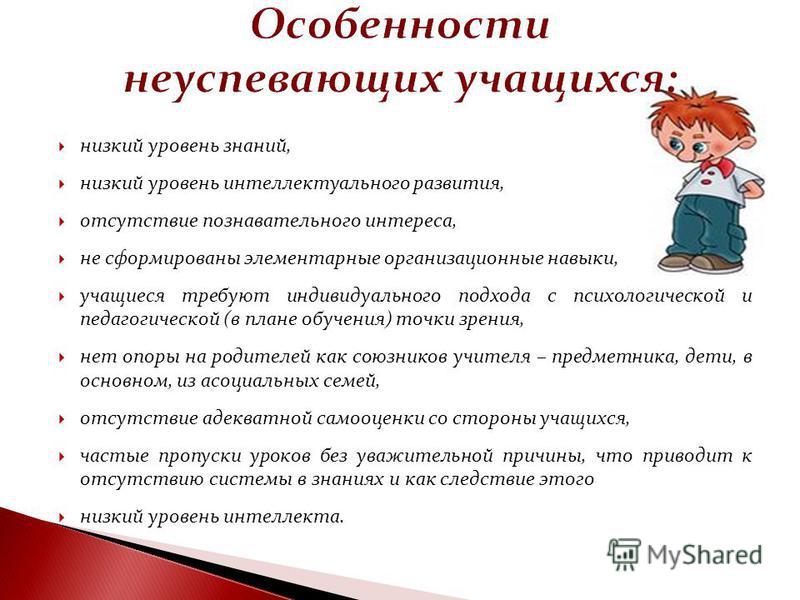 Составить таблицу типология неуспевающих школьников