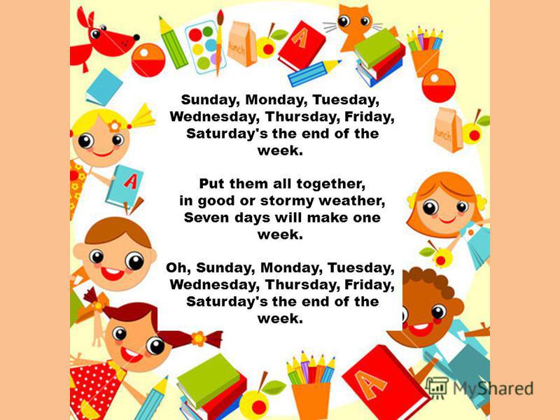 Sunday Monday Tuesday Wednesday Thursday Friday Saturday Song Презентация на тему: "Sunday, Monday, Tuesday, Wednesday, Thursday