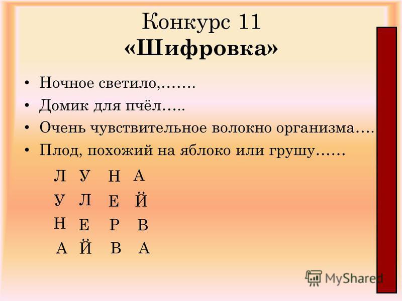 Конкурсы с шифровками Конкурсы с шифровками