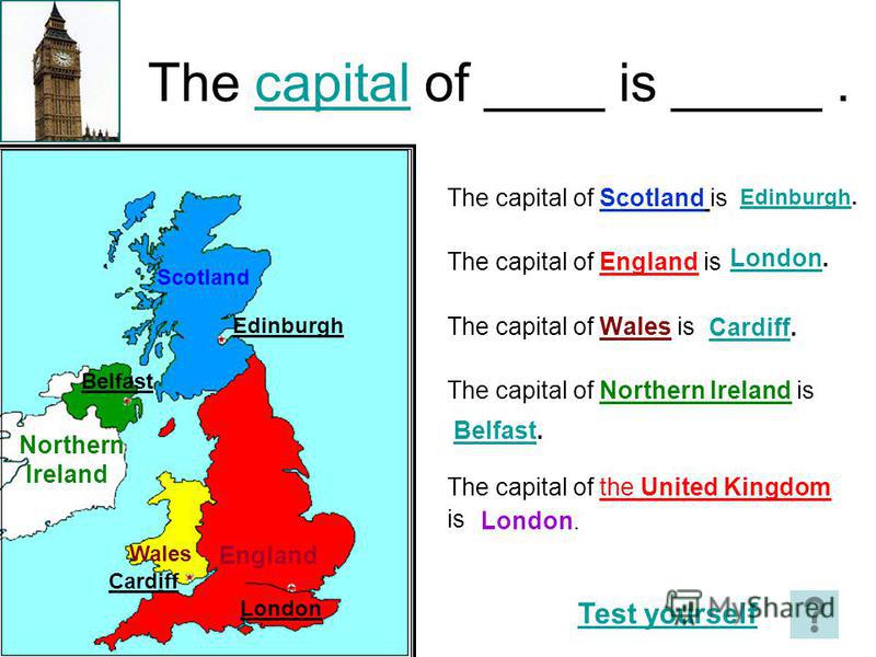 This is _________. This is Great Britain. Great Britain Scotland England Wales the United Kingdom of Great Britain and Northern Ireland Northern Ireland Test yourself