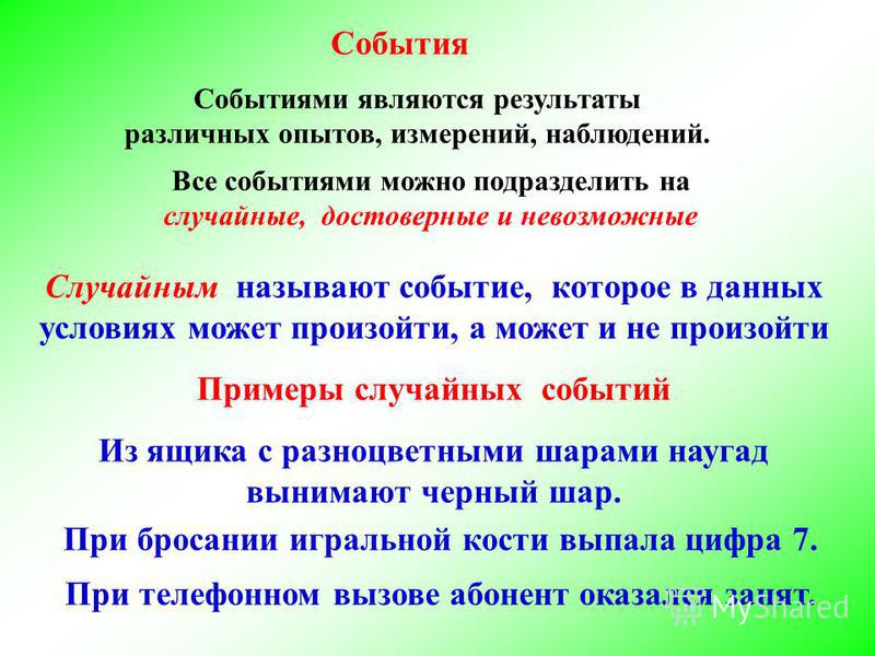 Примеры случайных событий в теории вероятности [PUNIQRANDLINE-(au-dating-names.txt) 51