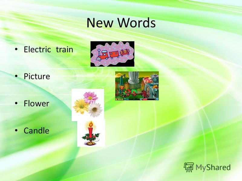 New Words Electric train Picture Flower Candle
