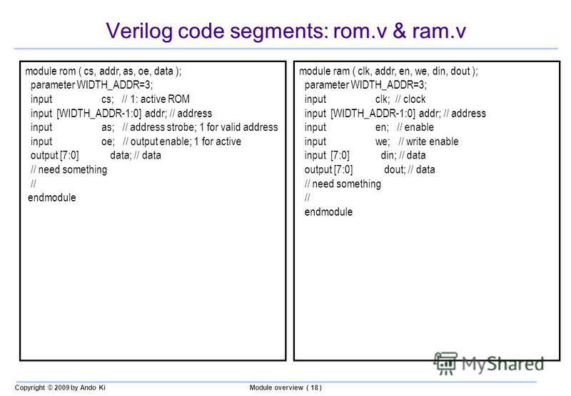 Презентация на тему: "Modeling Memory - RAM and ROM - Ando KI June 2009.".  Скачать бесплатно и без регистрации.