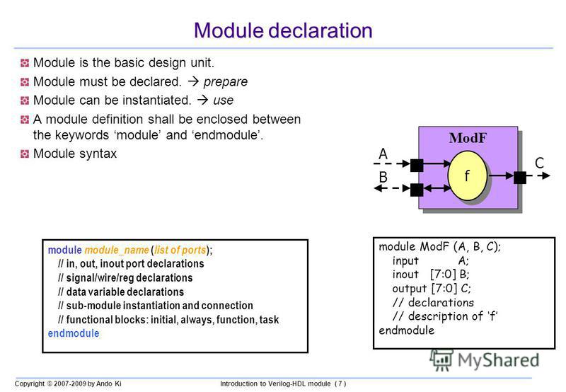 Prezentaciya Na Temu Verilog Hierarchy Module Port And Parameter Ando Ki Spring 09 Skachat Besplatno I Bez Registracii