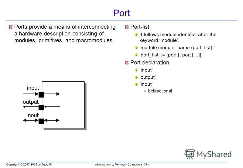 Prezentaciya Na Temu Verilog Hierarchy Module Port And Parameter Ando Ki Spring 09 Skachat Besplatno I Bez Registracii