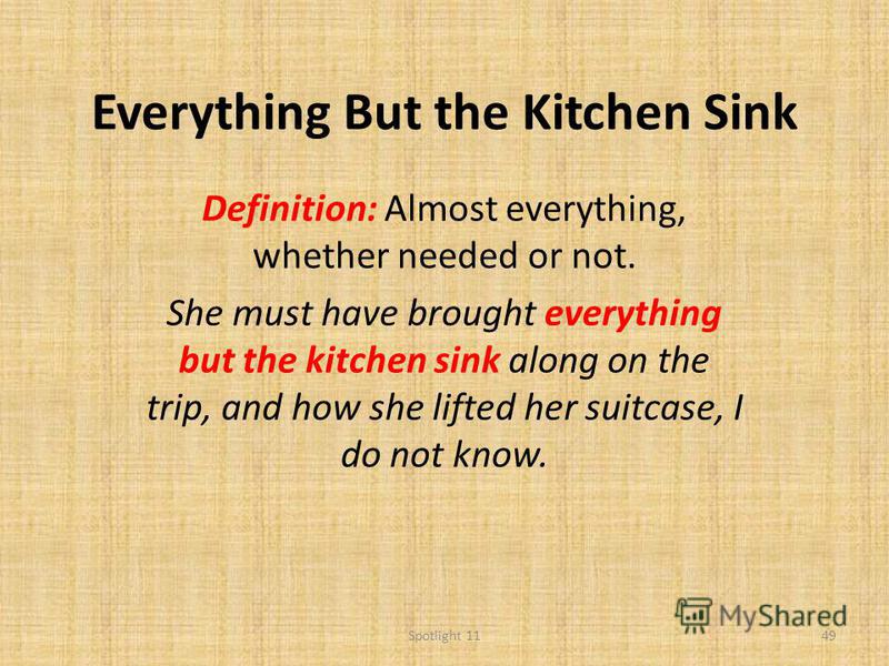 What Is Everything But The Kitchen Sink Mean Architectural Design Everything But Kitchen Sink Meaning Architectural Design