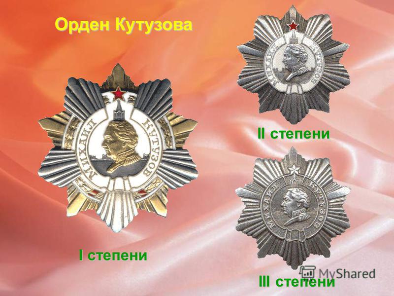Орден Суворова I степени III степени II степени