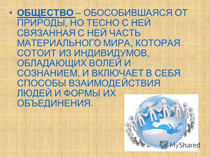 Обособившаяся от природы тесно связанная с ней часть Обособившаяся от природы тесно связанная с ней часть