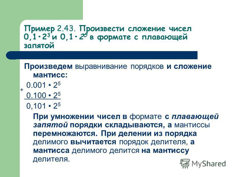 Представление чисел с плавающей запятой Shtampik.com