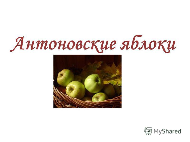 Изложение: Бунин : Антоновские яблоки