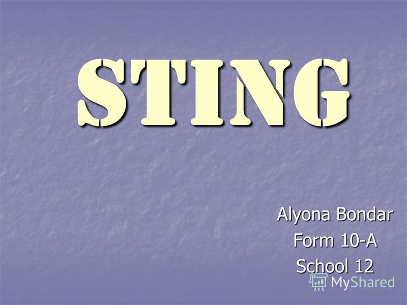 Sting Alyona Bondar Form 10-A School 12