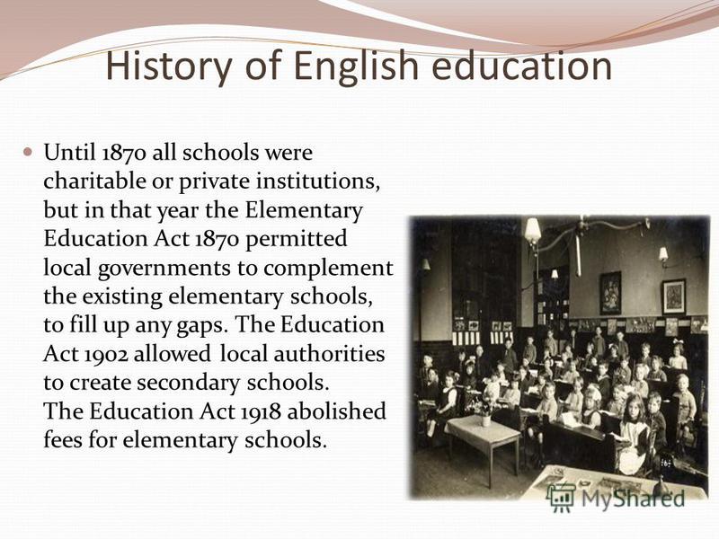 History of Education in the Uk