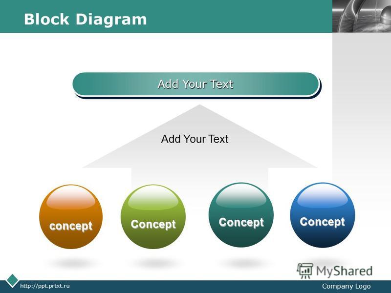 LOGO http://ppt.prtxt.ru Company Logo Block Diagram Add Your Text concept Concept Concept Concept