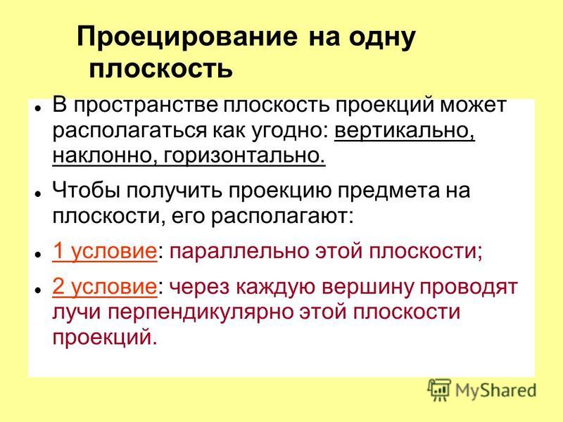Как сделать проекцию на плоскость Как сделать проекцию на плоскость