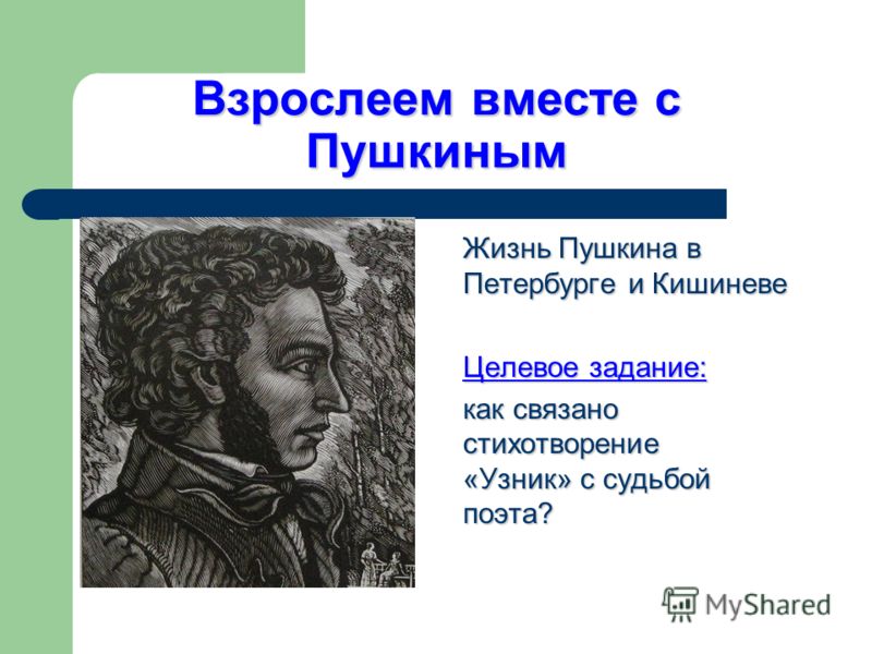 презентация стихотворение пушкина узник
