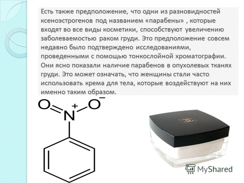 Есть также предположение, что одни из разновидностей ксеноэстрогенов под названием «парабены», которые входят во все виды косметики, способствуют увел