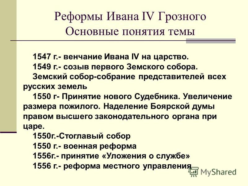 Реферат: Реформы Ивана IV Грозного