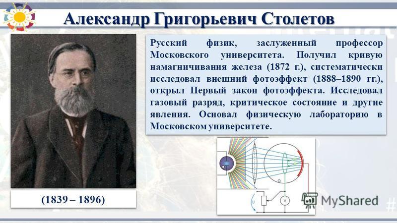 Александр григорьевич столетов презентация