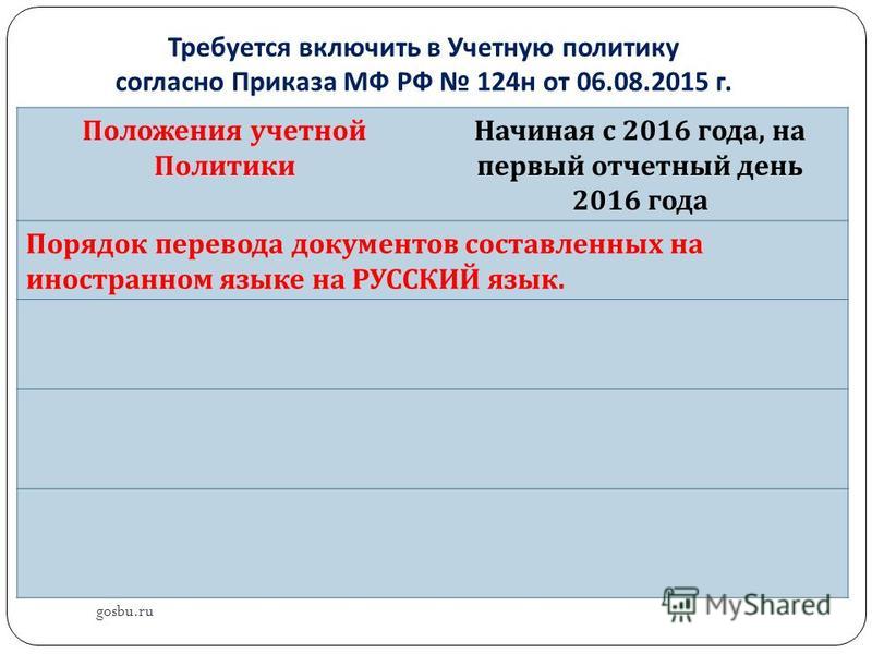 приказ минфина 124н от 06.08.2015