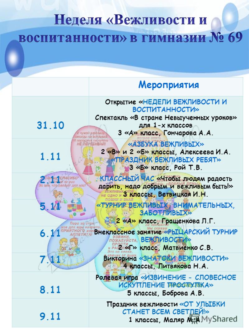 День вежливости конкурс День вежливости конкурс