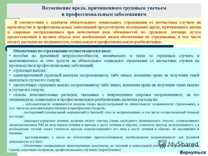 закон о выплатах работодателя при производственной травме тебя