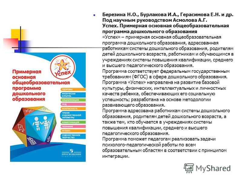 Схема анализа образовательной программы доу