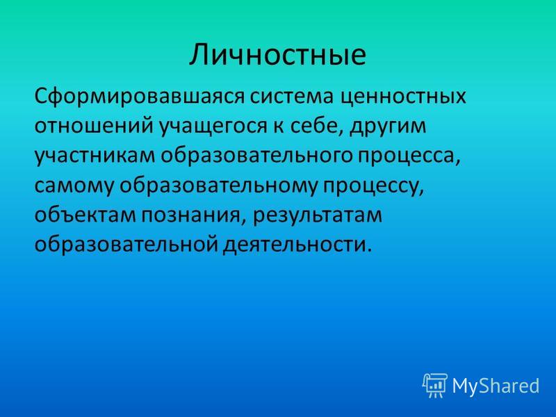 Ценностное отношение к самому себе Ценностное отношение к самому себе