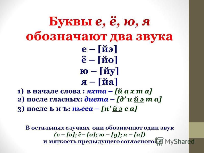 Е два звука примеры