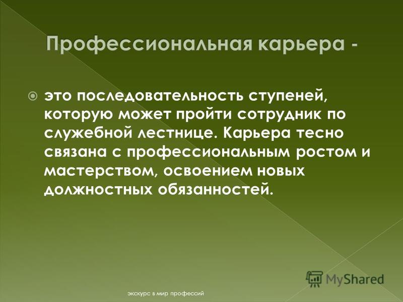 Должностная карьера связана с профессиональной Должностная карьера связана с профессиональной