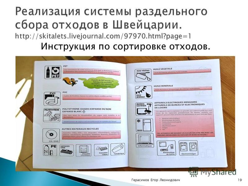 Инструкция по сортировке отходов. Герасимов Егор Леонидович 19