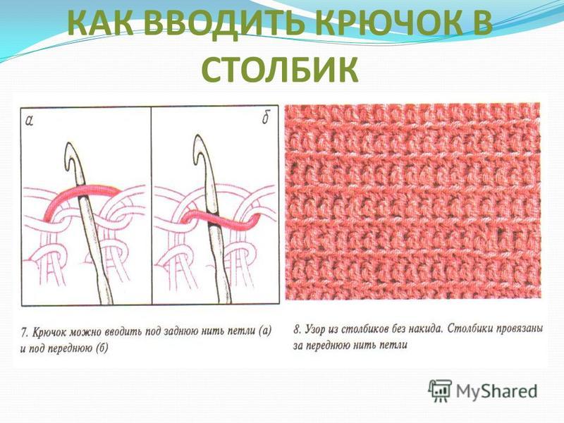 Вязание крючком за заднюю стенку Вязание крючком за заднюю стенку